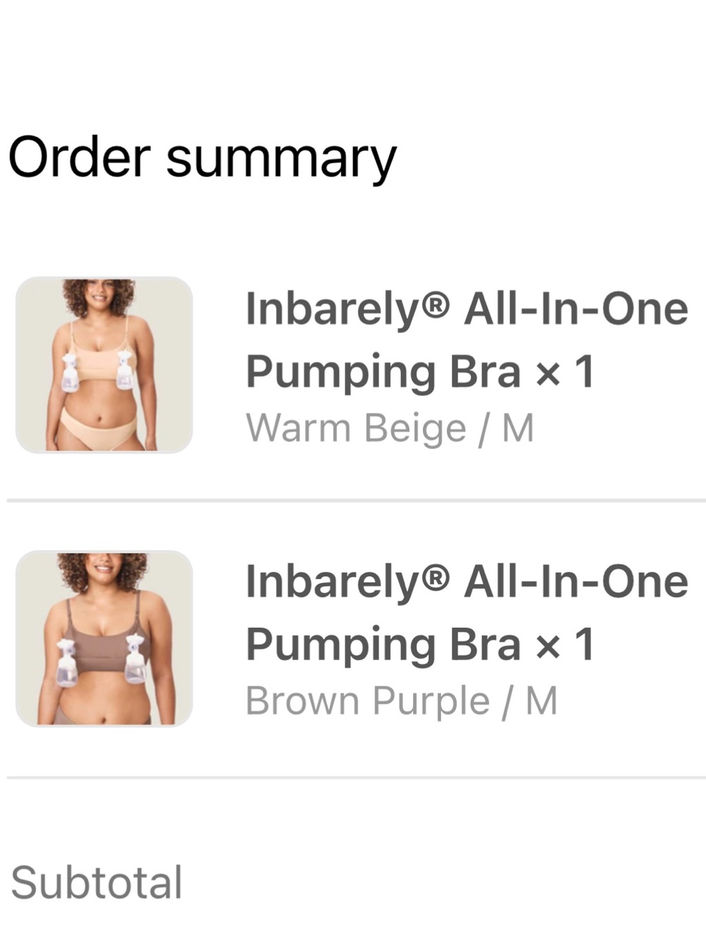 2 NWOT Momanda InBarely Pumping Bras
